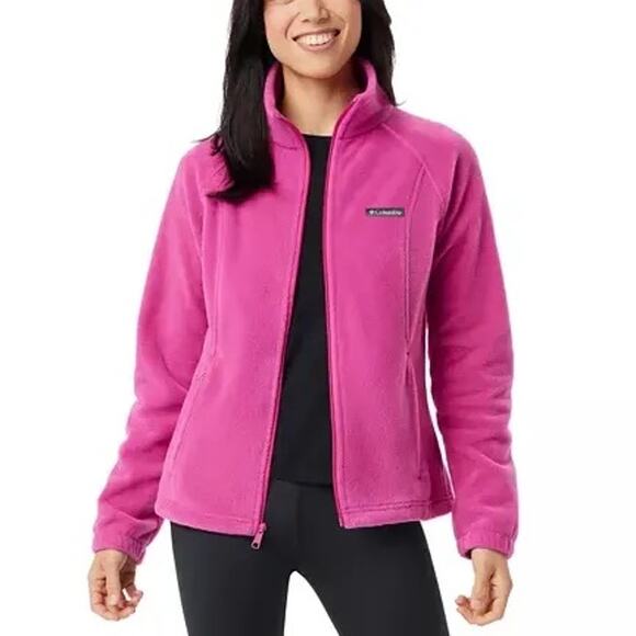 Columbia Women’s Benton Springs Fleece Full Zip Jacket 1X Pink Winter Layer - Picture 2 of 11